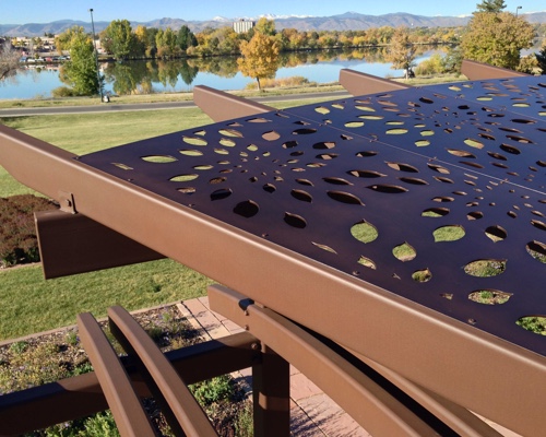 Closeup of Parasoleil Shade System at Sloan's Lake in Colorado