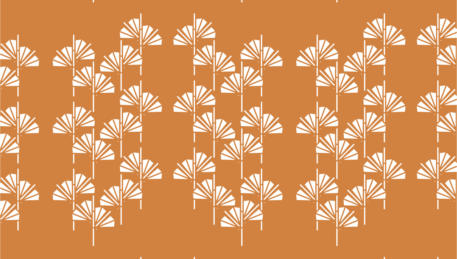Parasoleil™ Ginkgo Spread© pattern displayed with a ochre color overlay