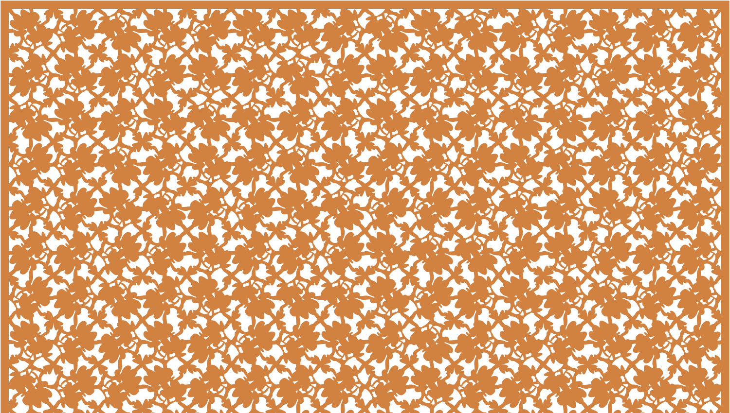 Parasoleil™ Orchid Lattice© pattern displayed with a ochre color overlay