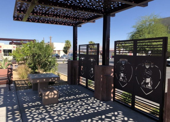 Parasoleil™ Panels in use for the Purple Heart Plaza case study